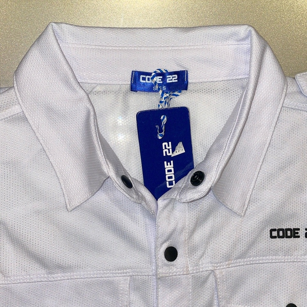 Code 22 short sleeve button up shirt.